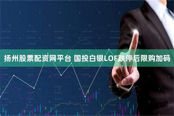 扬州股票配资网平台 国投白银LOF跌停后限购加码