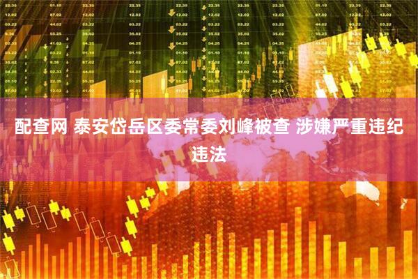 配查网 泰安岱岳区委常委刘峰被查 涉嫌严重违纪违法